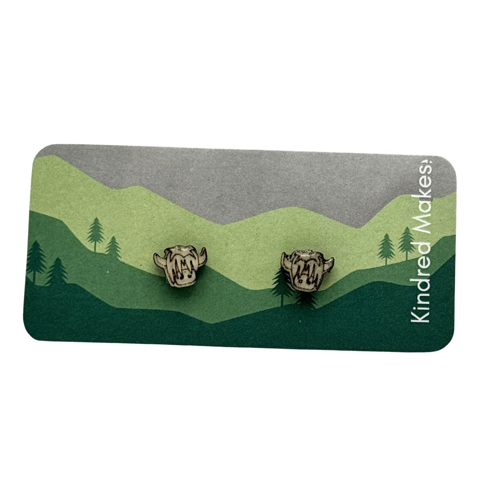 Wee Highland Coo Stud Earrings