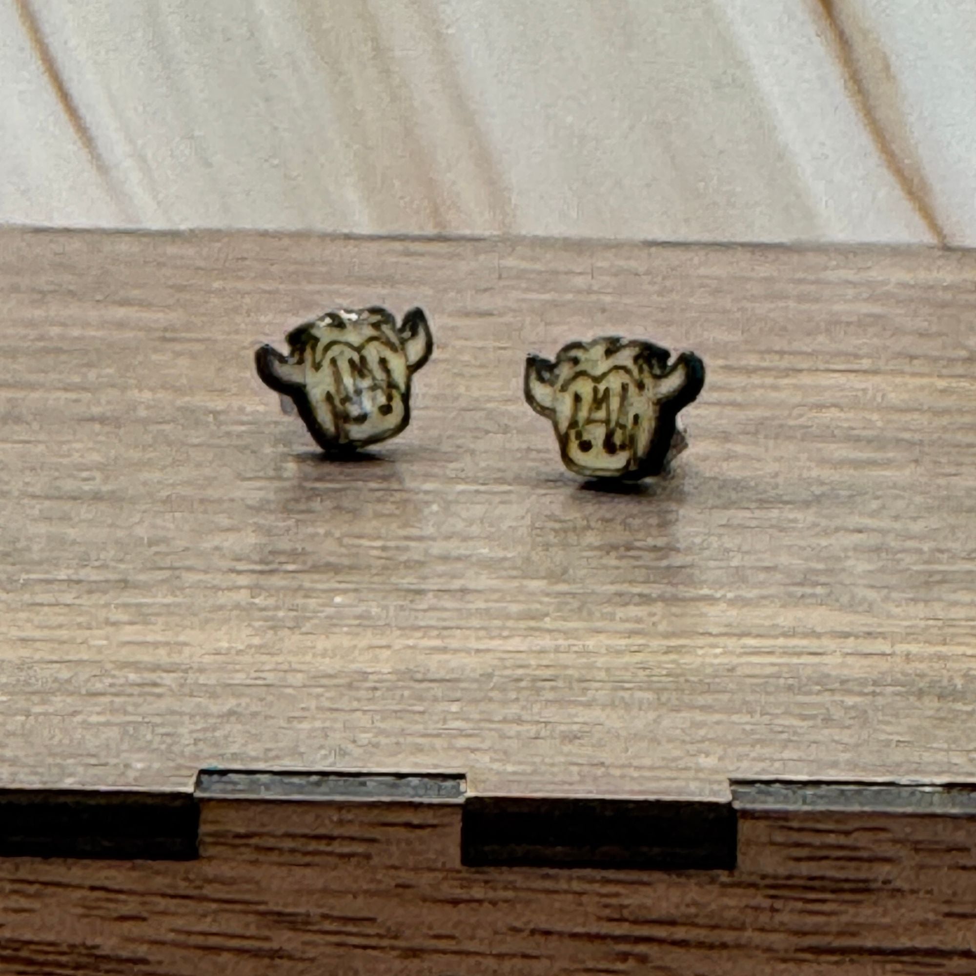 Wee Highland Coo Stud Earrings
