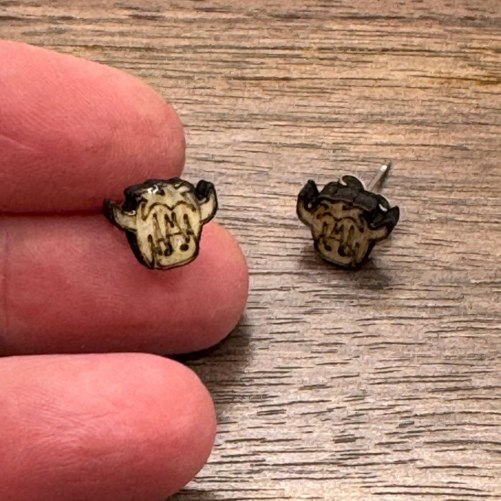 Wee Highland Coo Stud Earrings