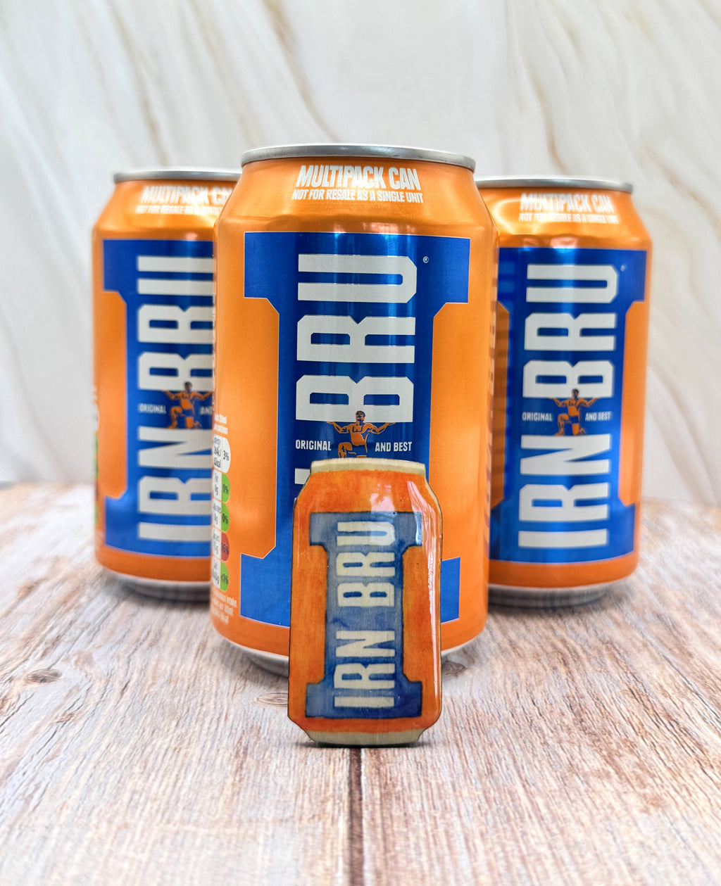 Irn Bru Wooden Pin Badge - Handmade Scottish Brooch