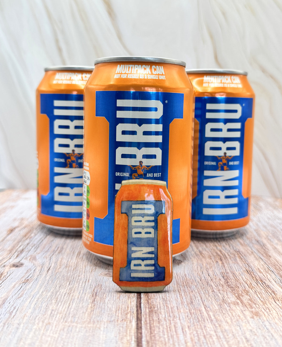 Irn Bru Wooden Pin Badge - Handmade Scottish Brooch