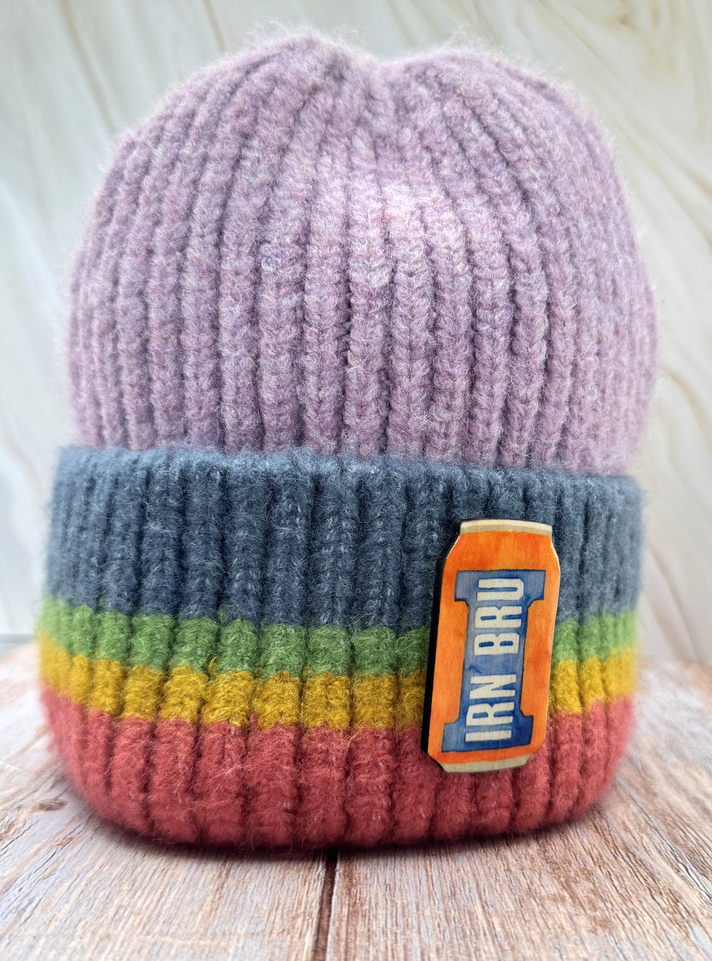 Irn Bru Wooden Pin Badge - Handmade Scottish Brooch